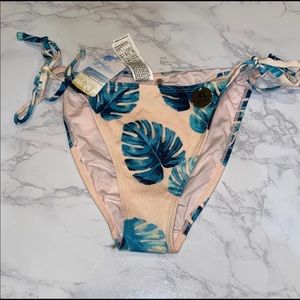 Forever21 pink leaf print bikini bottoms